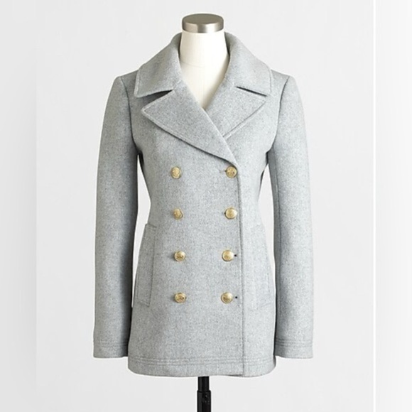J. Crew Jackets & Blazers - J. Crew Light Gray Double-Breasted Wool Pea Coat